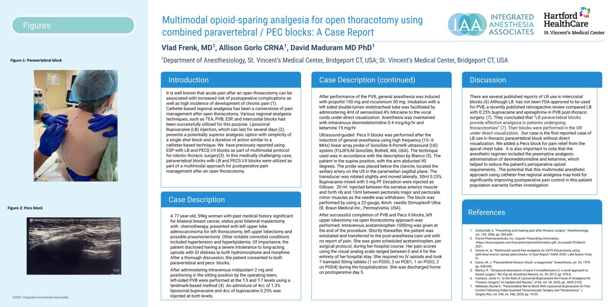 abstract for poster presentation in anaesthesia