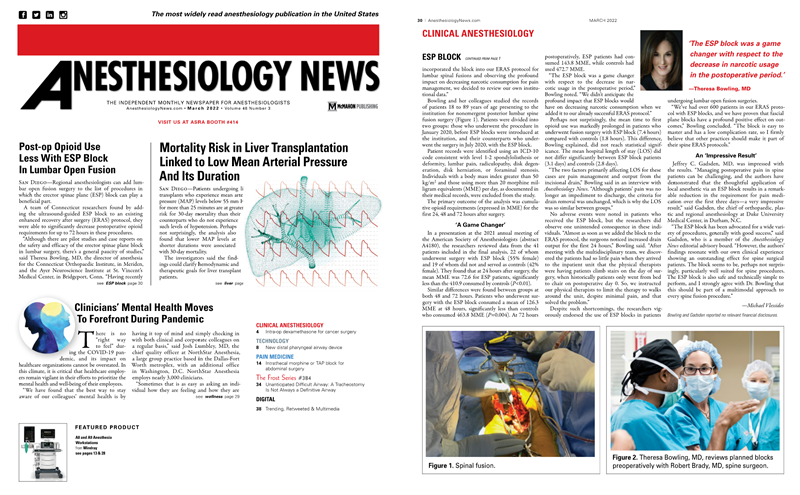 Theresa Bowling MD of Integrated Anesthesia Associates published in the March 22 issue.