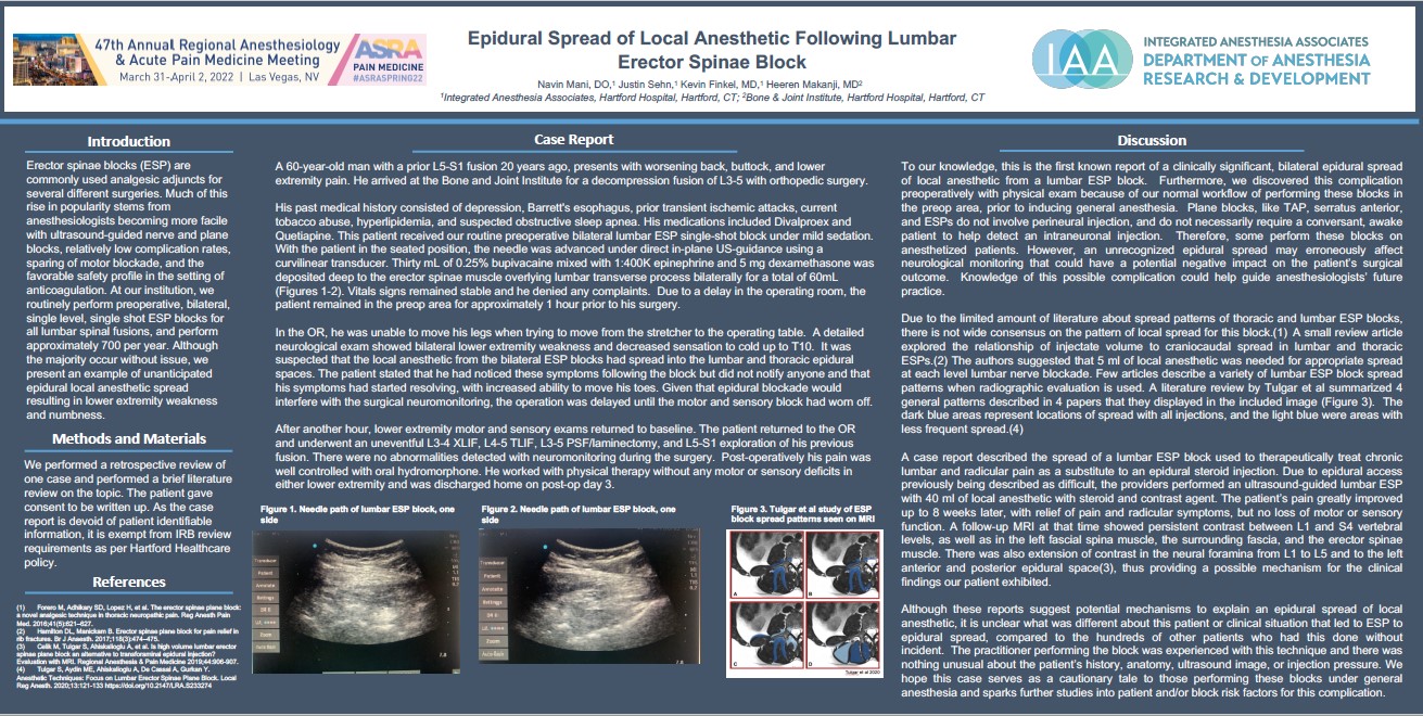 anesthesia poster presentation topics