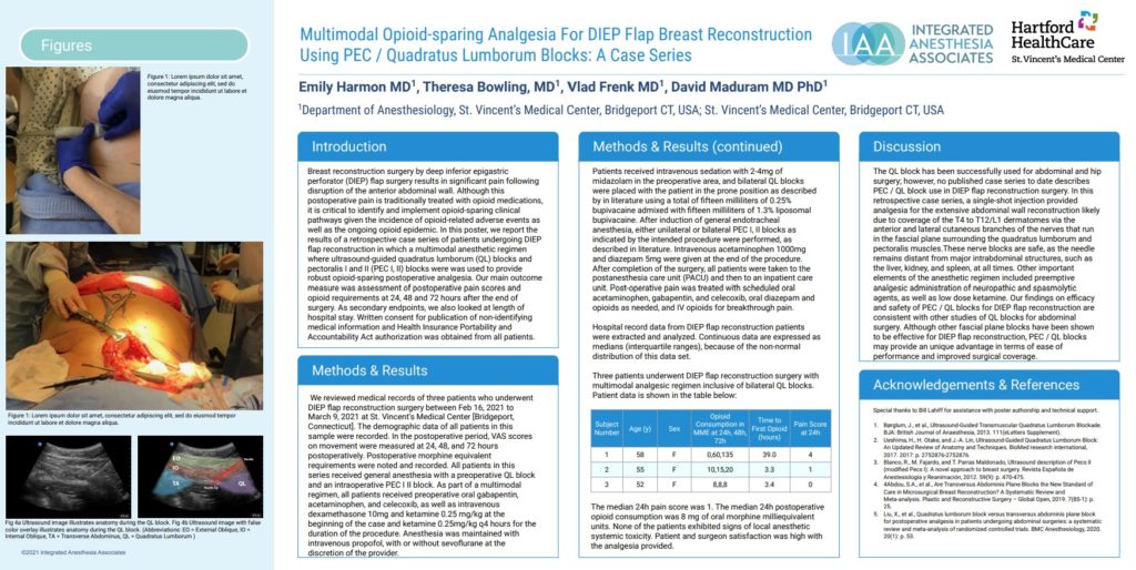 Multimodal Opioid-sparing Analgesia For DIEP Flap Breast Reconstruction Using PEC / Quadratus Lumborum Blocks: A Case Series